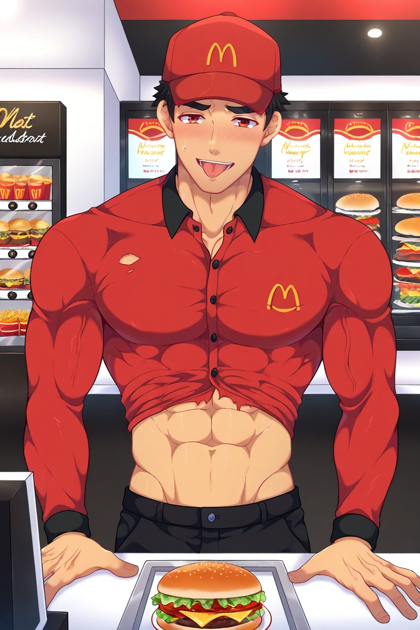 Clothes Ripping Because Of Muscle, Muscle, 1 Person AI Gay Porn