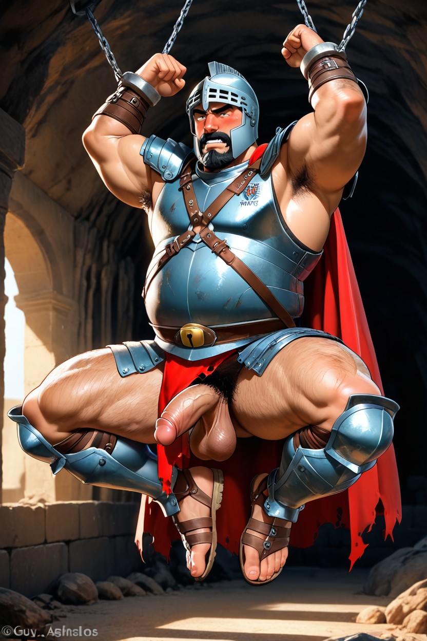 Red Loincloth, Red Cape, Hands Tied AI Gay Porn
