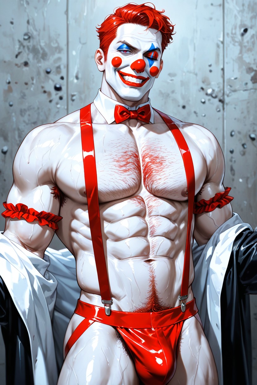 Clown Makeup, V-shaped Waist, Skinny AI Gay Porn