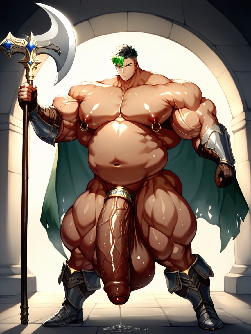 Oversized Muscles, Bottom Heavy, Big Puffy Nipples AI Gay Porn