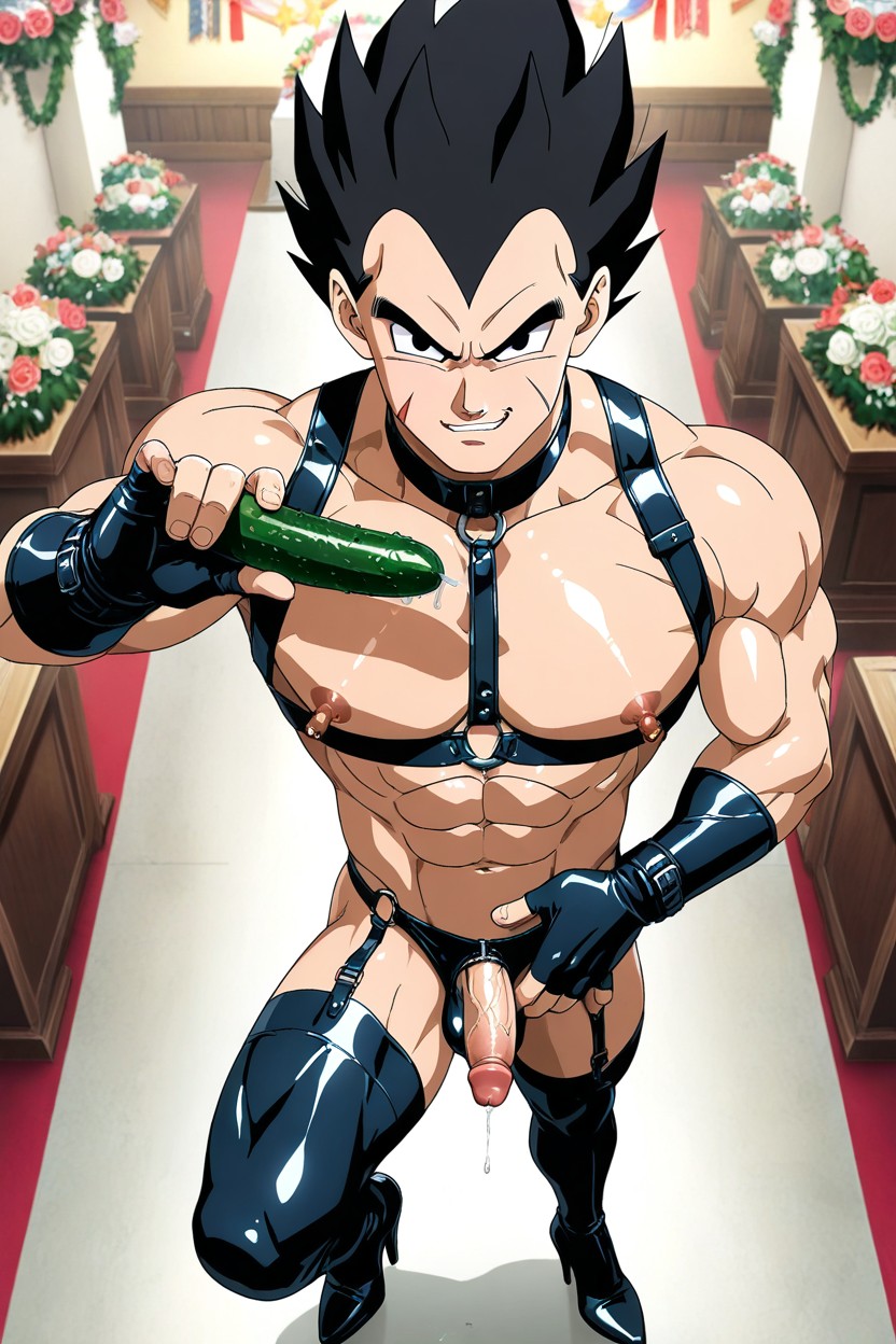 Hands On Waist, Hand Inserting Cucumber In Ass, Climax AI Gay Porn