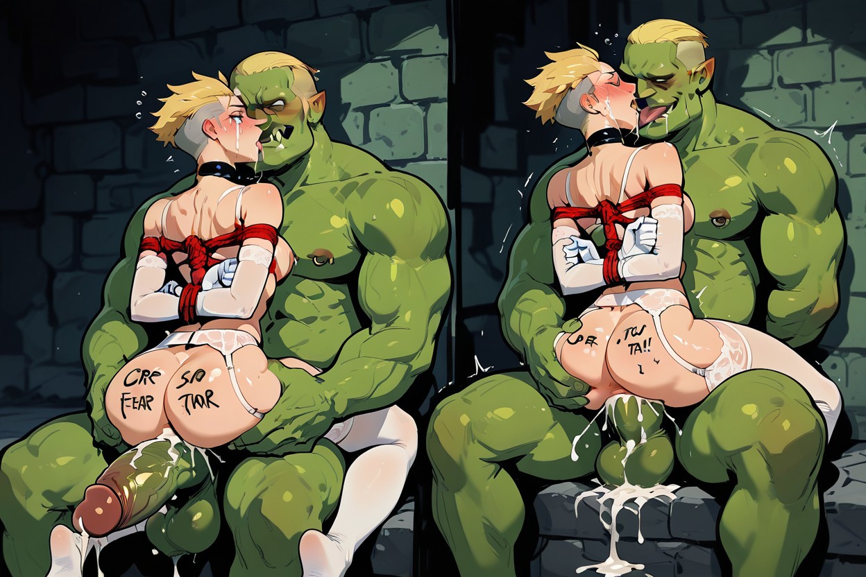 Much Cum, Orc's Hands On Man, Hard Clit AI Gay Porn