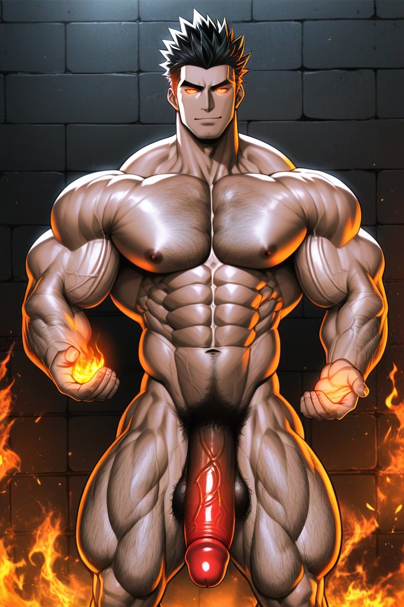 Aggressive, Oversized Muscles, Hairy Legs AI Gay Porn