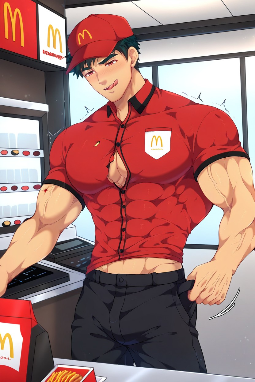 Ripped Clothes , Clothes Too Tight For Muscles, Shirt In Pants AI Gay Porn