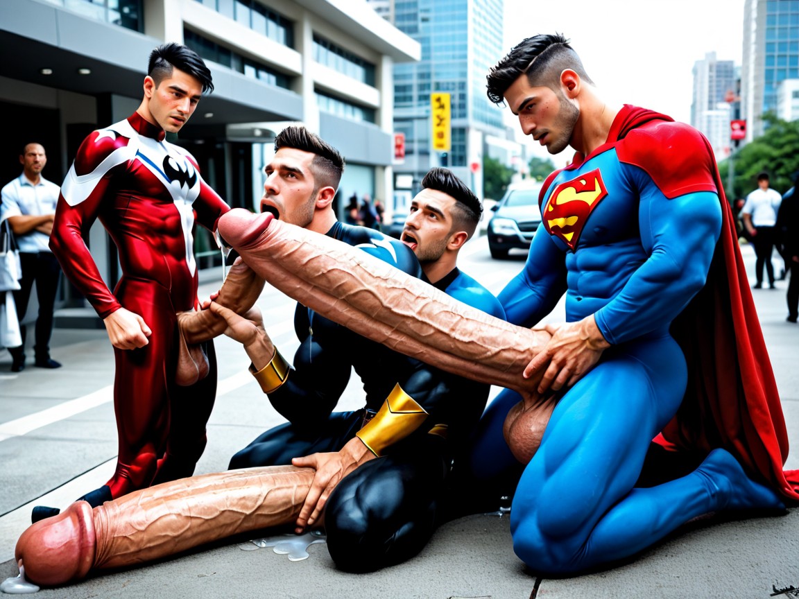 Cock Much Bigger Than Body, Full Body Visible, Correct Anatomy AI Gay Porn