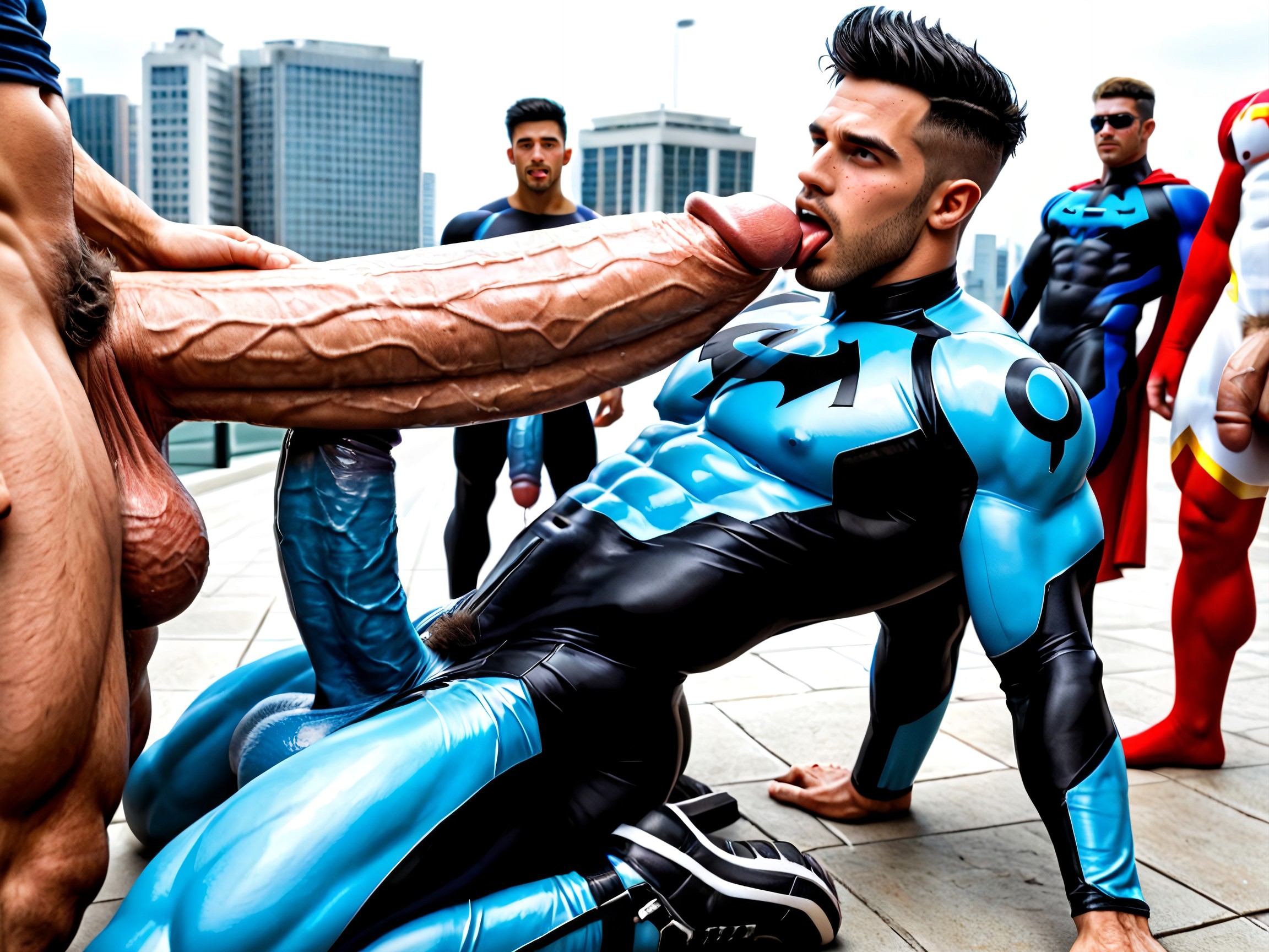 Gigantic Uncut Hyper Cock Thicker And Longer Than Body, Licking Cock, Gigantic Uncut Hyper Cock Thicker And Longer Than Body AI Gay Porn