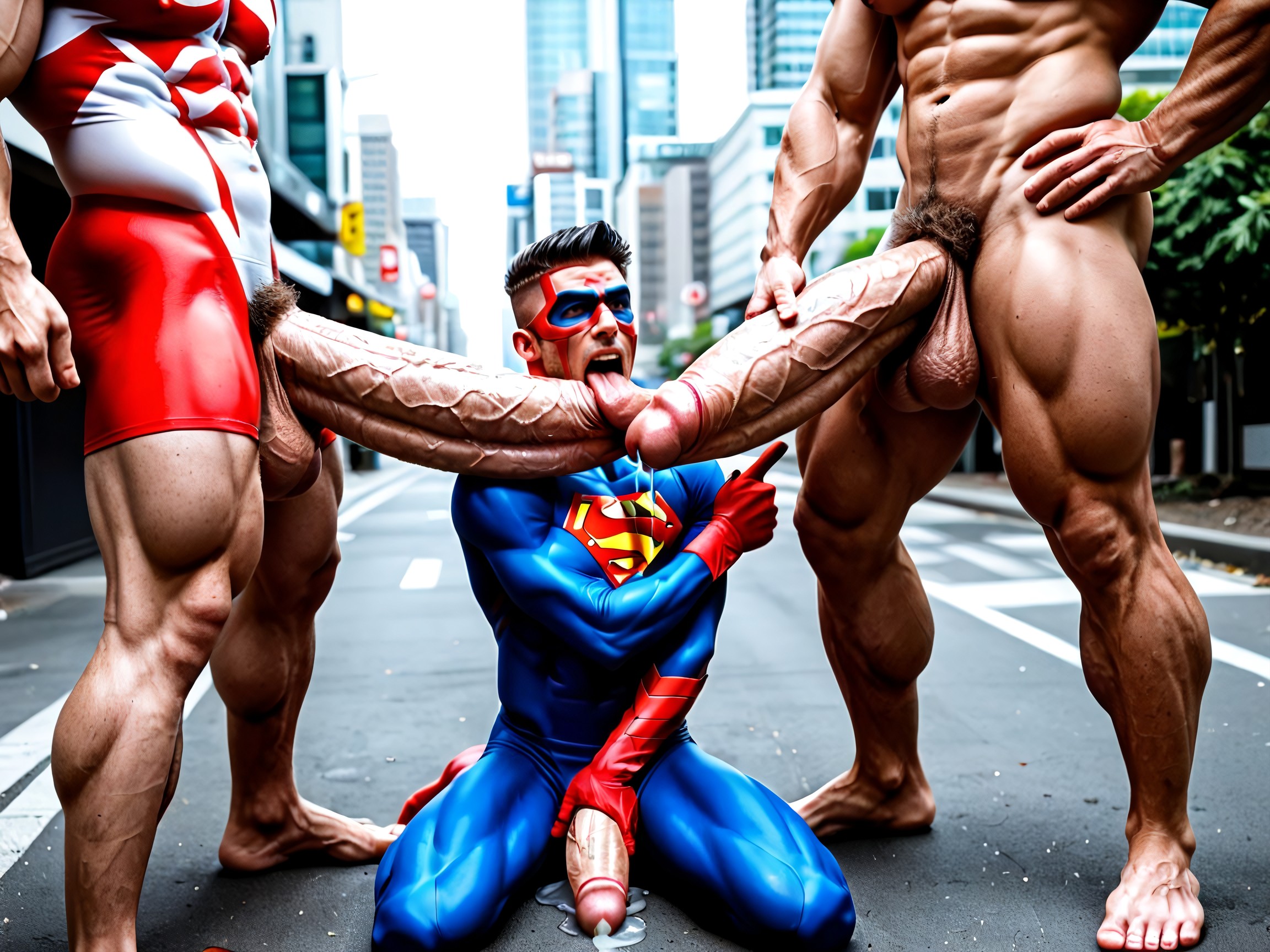 Photorealistic, Male Pixiecut Blackhair, Giant Glans Bigger Than Head AI Gay Porn