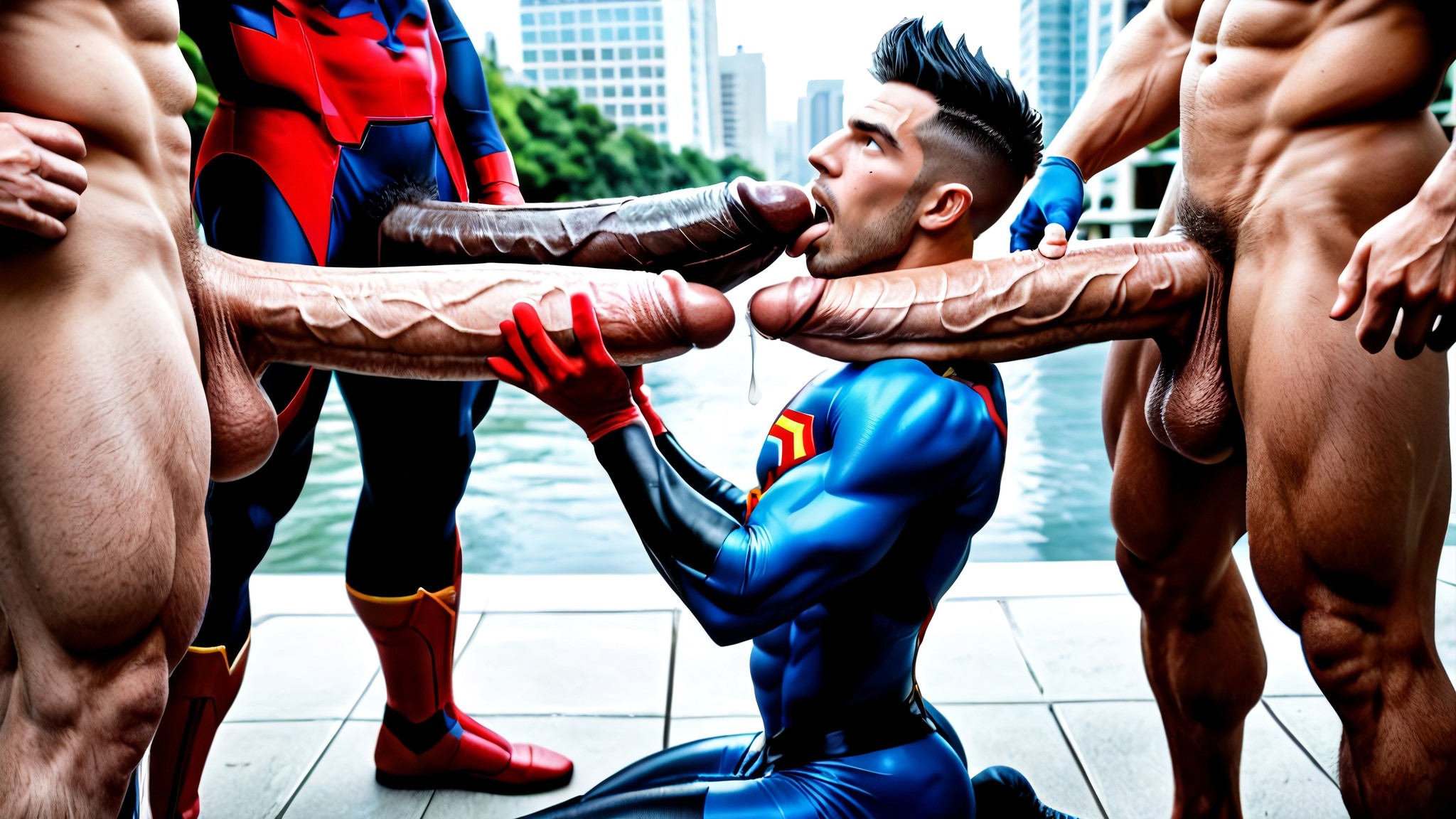 Cock Much Bigger And Taller Than Him, Nyuudles Artstyle, Opposing Each Other Porno gay IA