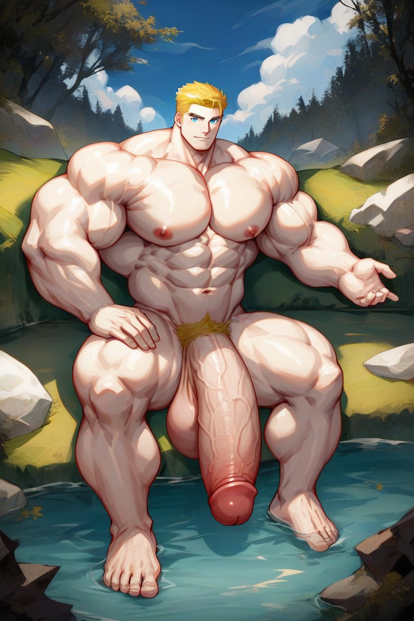 Swamp, Supermodel Handsome, Chiseled Facial Features AI Gay Porn