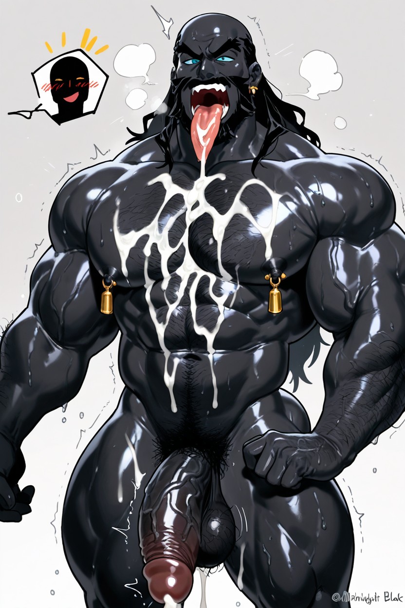 African, Wet, Oversized Muscles AI Gay Porn