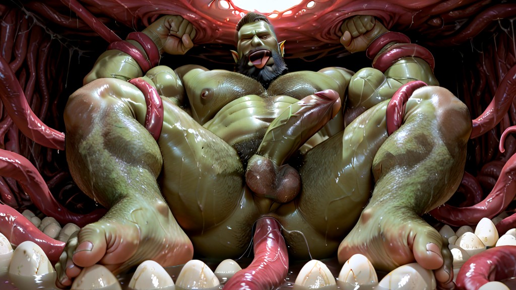Oversized Muscle, Hairy Balls, Giant AI Gay Porn