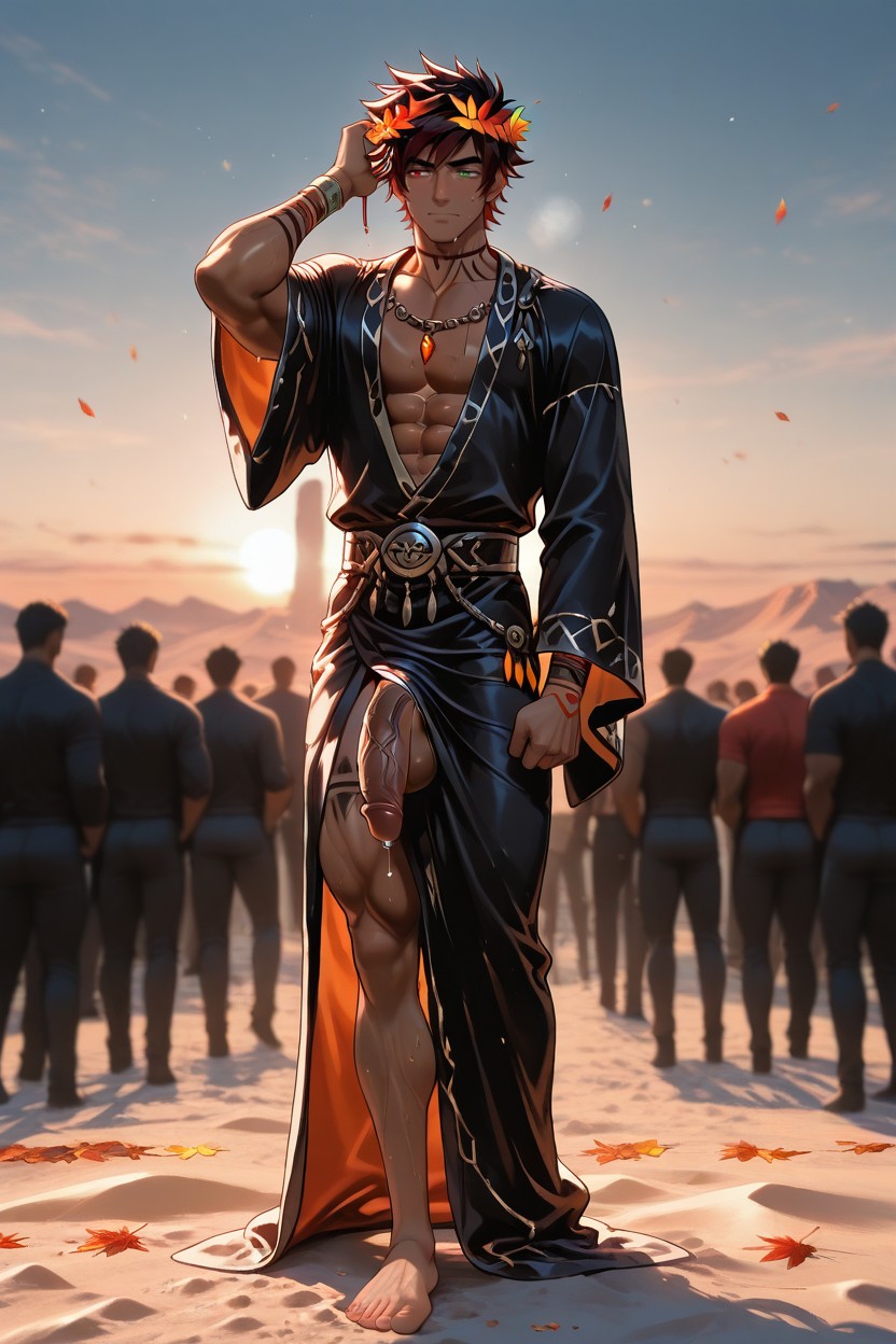 Very Waist, Muscular Quadriceps, Heterochromia AI Gay Porn