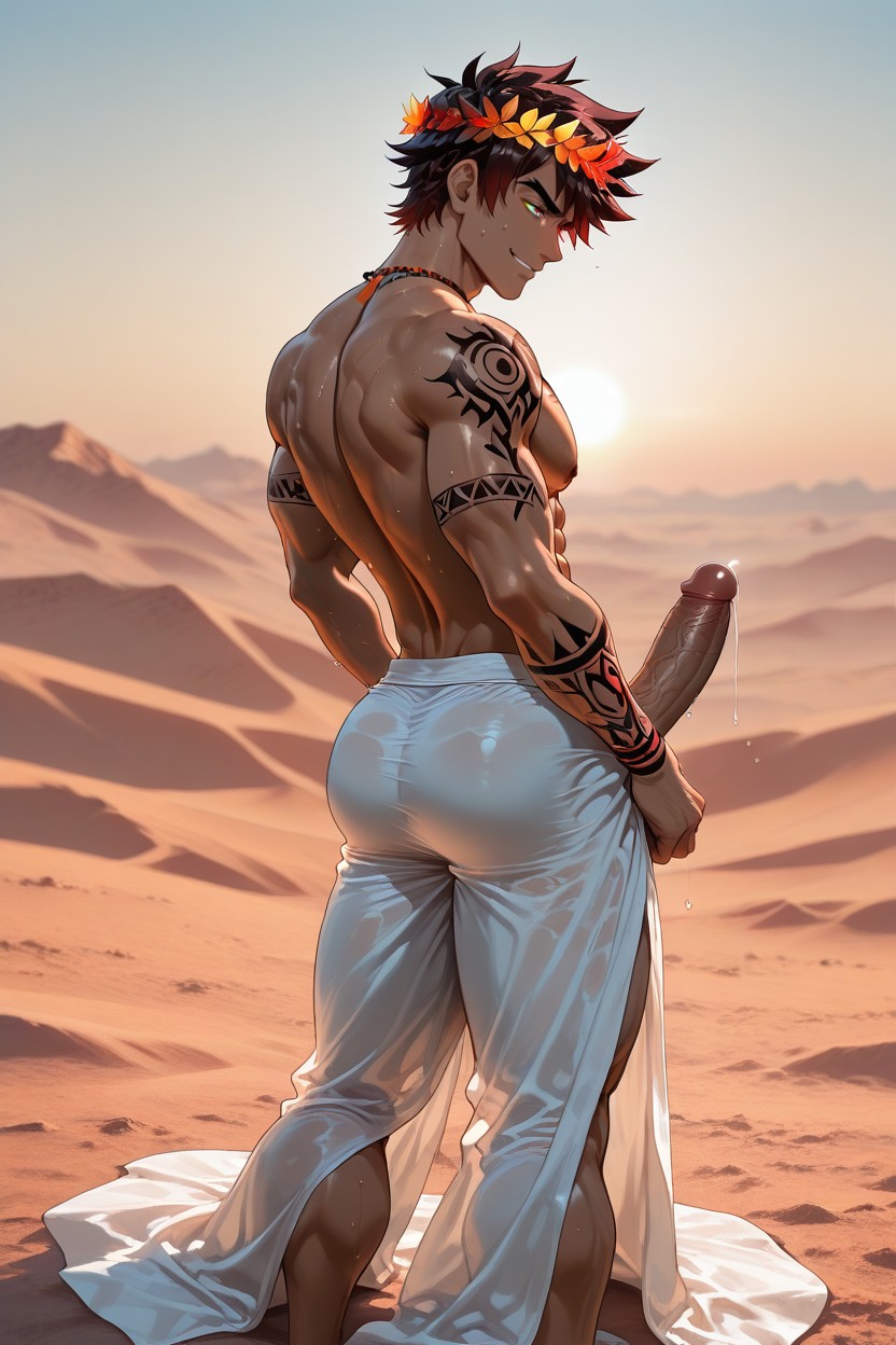 Long Shadows, Medium Ass, No Pubic Hair AI Gay Porn