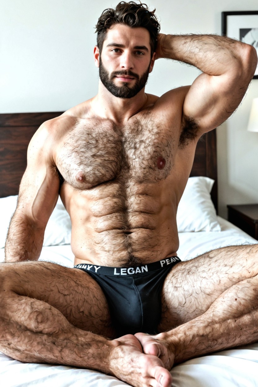 Skinny, Hairy Chest, Bulge AI Gay Porn