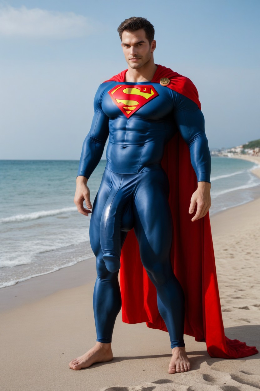 Hyper Six Pack Abs, Ultrarealistic Hyper Bulge, Impossibly Long Hyper Penis AI Gay Porn