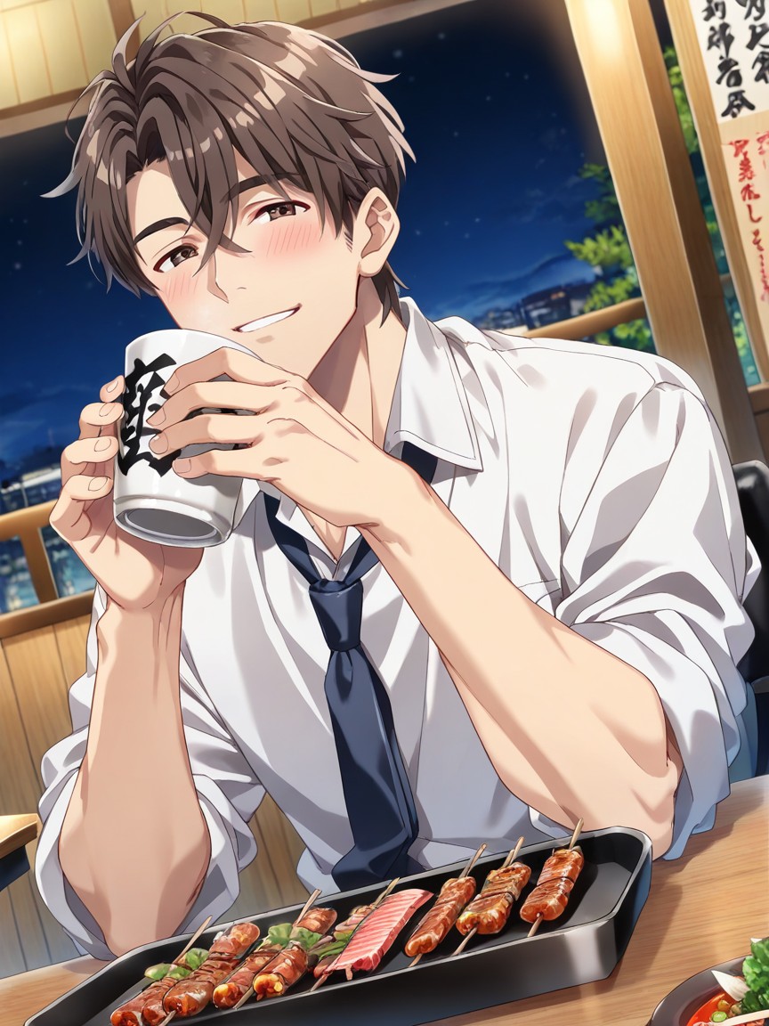 Crossed Bangs, Blush, Worn Wooden Table AI Gay Porn
