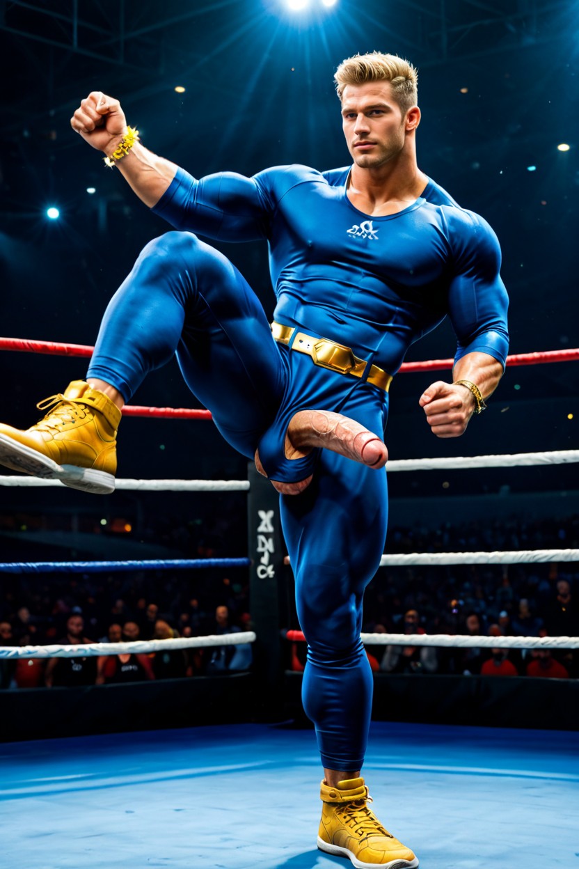 Muscular, Impossibly Long Hyper Penis, Smooth Skin AI Gay Porn