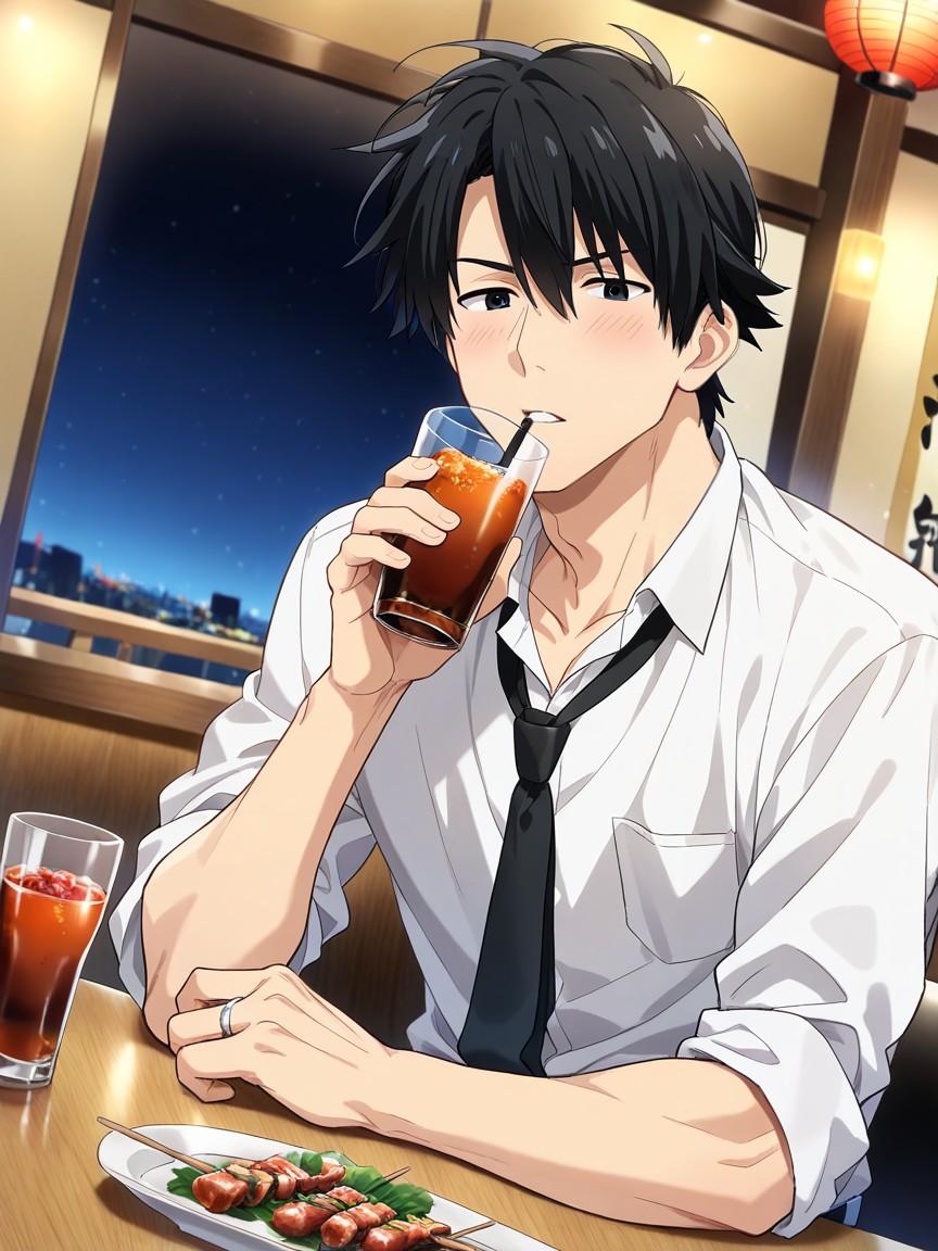 Necktie, Blush, Karaage AI Gay Porn