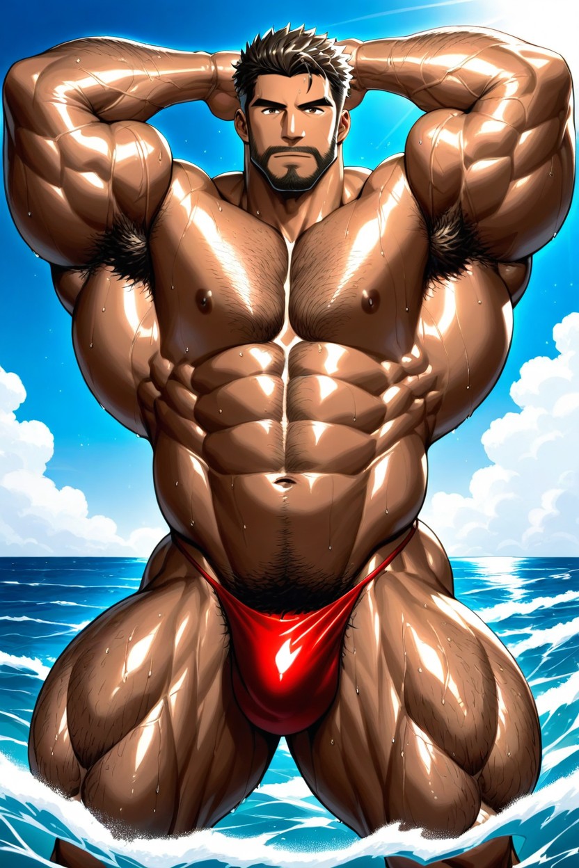 18+, Wet Skin, Hyper Muscular Body Porno gay IA