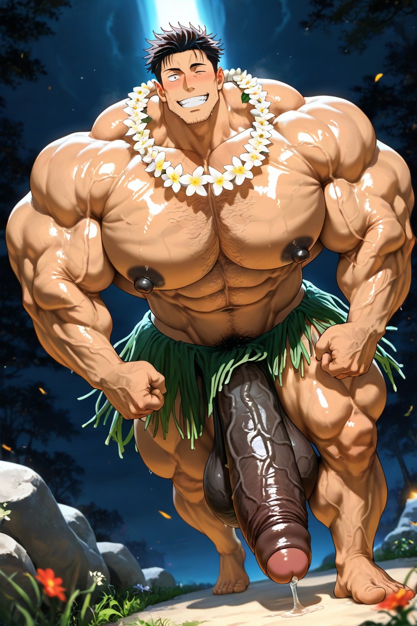 Muscular, Black Nipples, Perspective AI Gay Porn