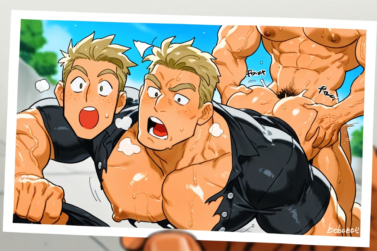 Expanding Muscles, Round Face, Hyper Pecs AI Gay Porn