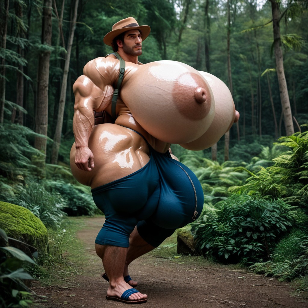 Extremely Large Ass, Full Body, Muscular AI Gay Porn