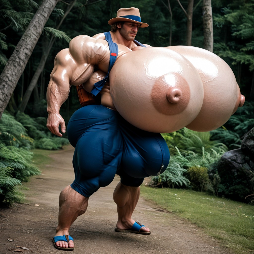 Side View, Extremely Large Ass, 18+ AI Gay Porn