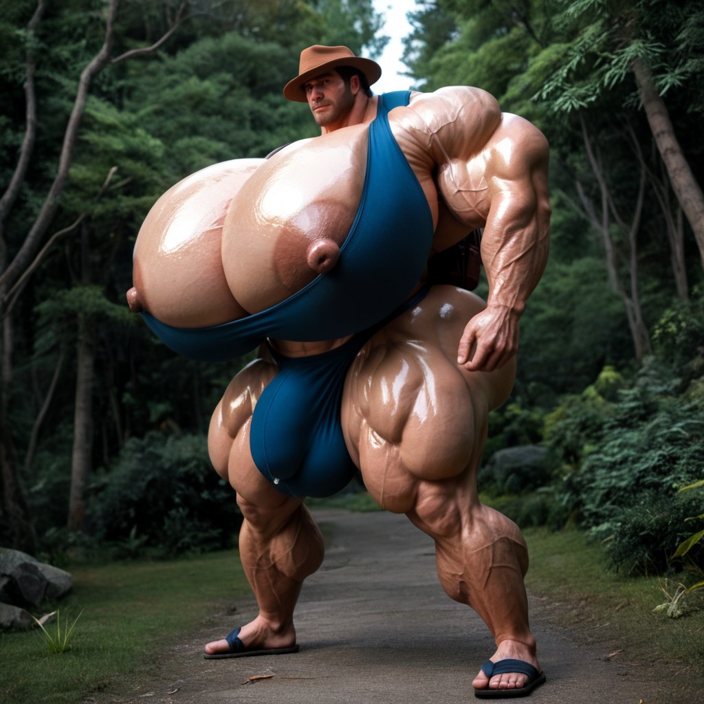 Extremely Large Ass, Muscular, Bottom Up AI Gay Porn