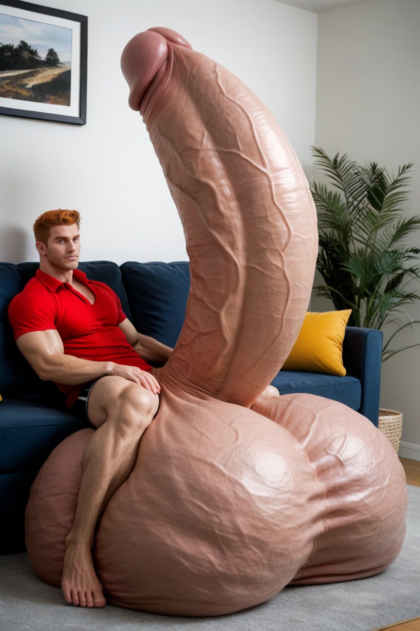 Huge Biceps, Ginger, With Ball Growth AI Gay Porn