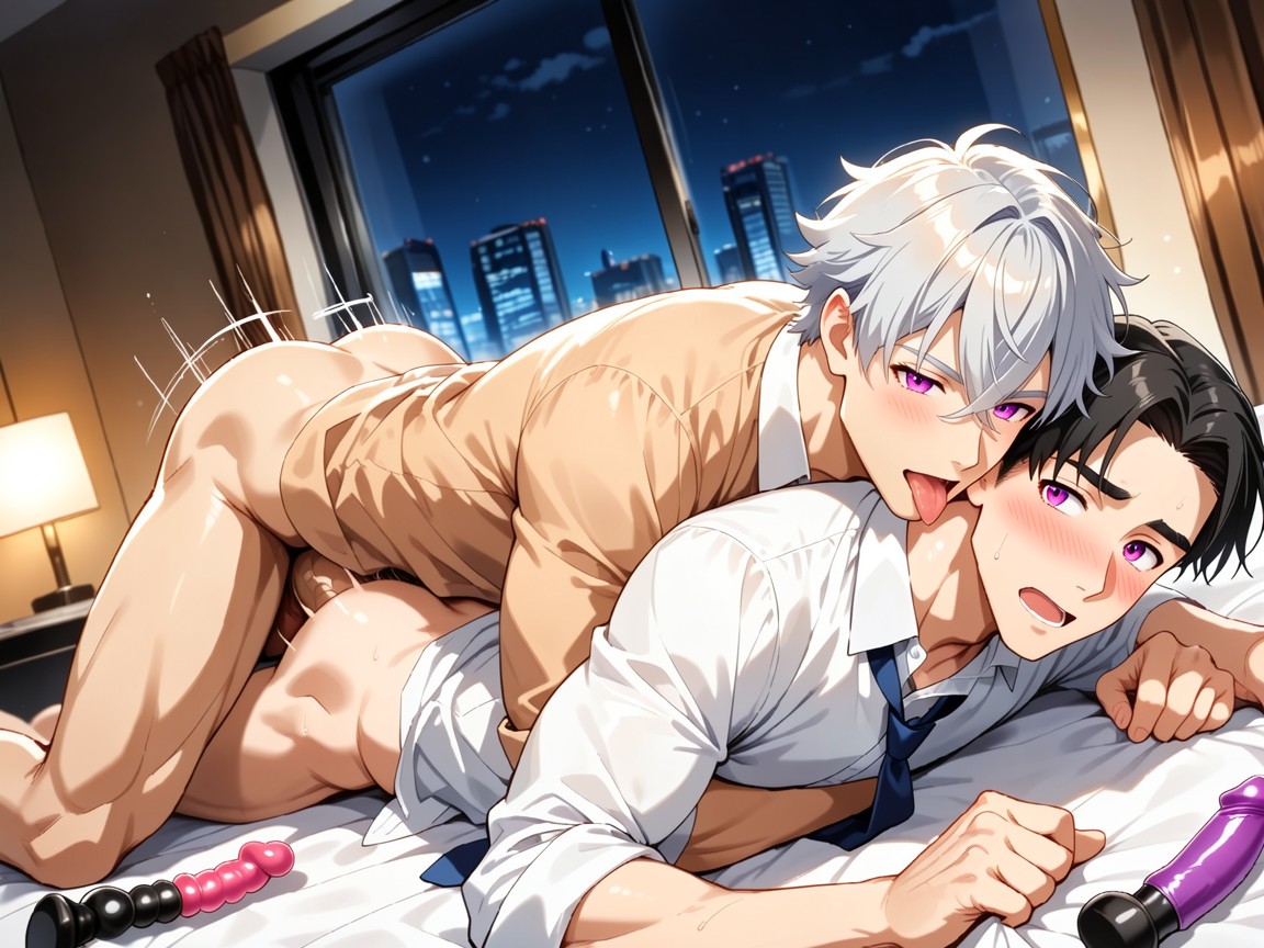 Kneeling, 2 People, Fit AI Gay Porn