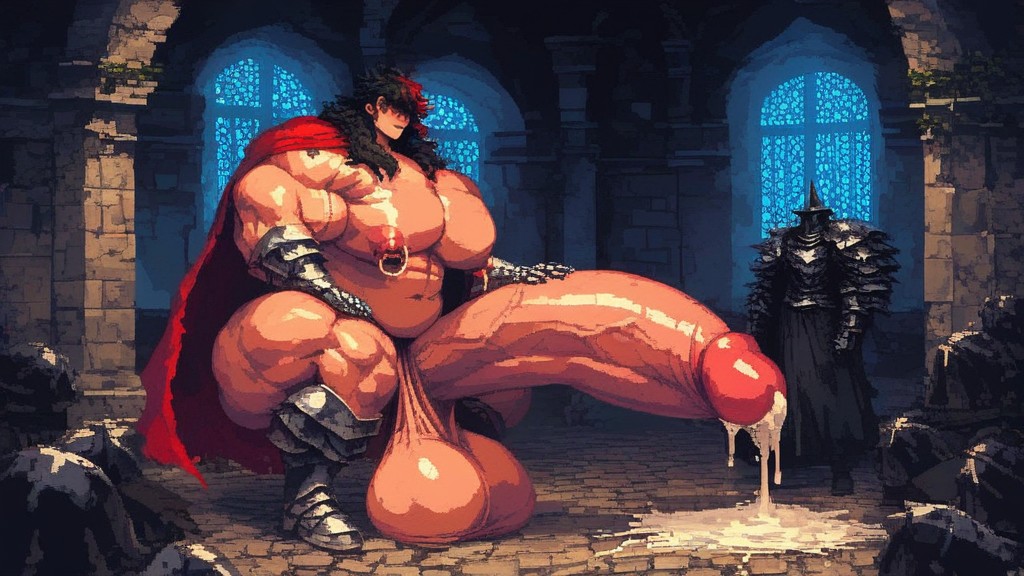 Impossibly Long Hyper Penis, Gigantic Oversized Heavy Sagging Balls, Extreme Erection AI Gay Porn