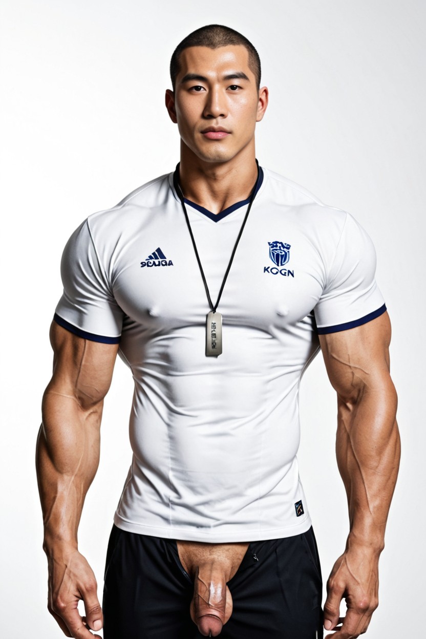 Wide Leg Openings, Extremely China Man's Face, Fierce Face AI Gay Porn