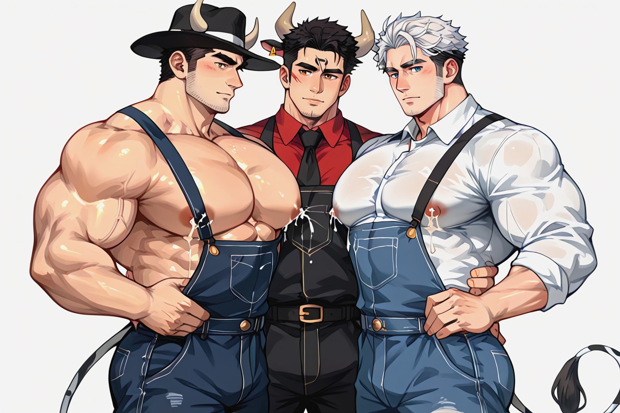 Cowman Being Milked, Cowman Locked In Cattle Cage, Cutsexyrobutts AI Gay Porn