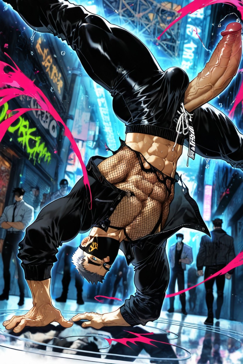 One Handed Handstand, Hyper Cock, Hyper Vascular AI Gay Porn