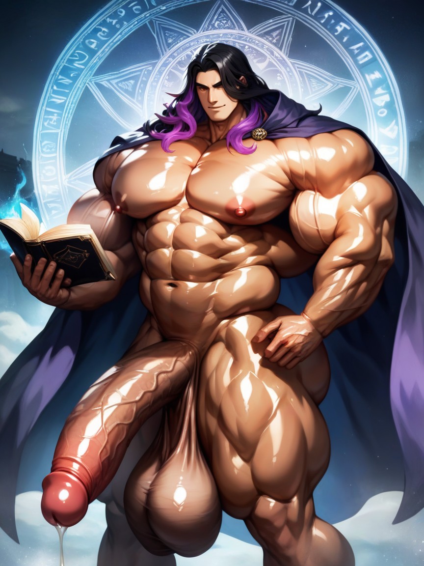 Muscular Pecs, Oversized Muscles, Magic Circle AI Gay Porn