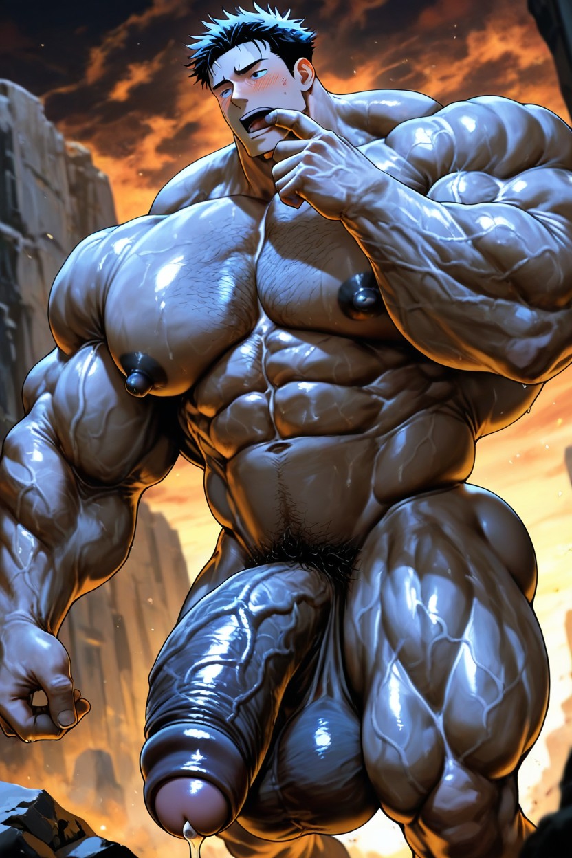 Deeply Etched Blocky Abs, Bodybuilders, Giant Hyper Muscular Bodybuiler Male Porno gay IA