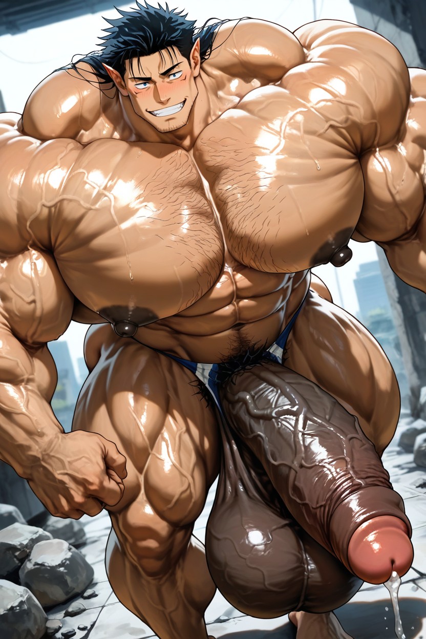 Hyper Chest, Smile, Pointy Ears AI Gay Porn