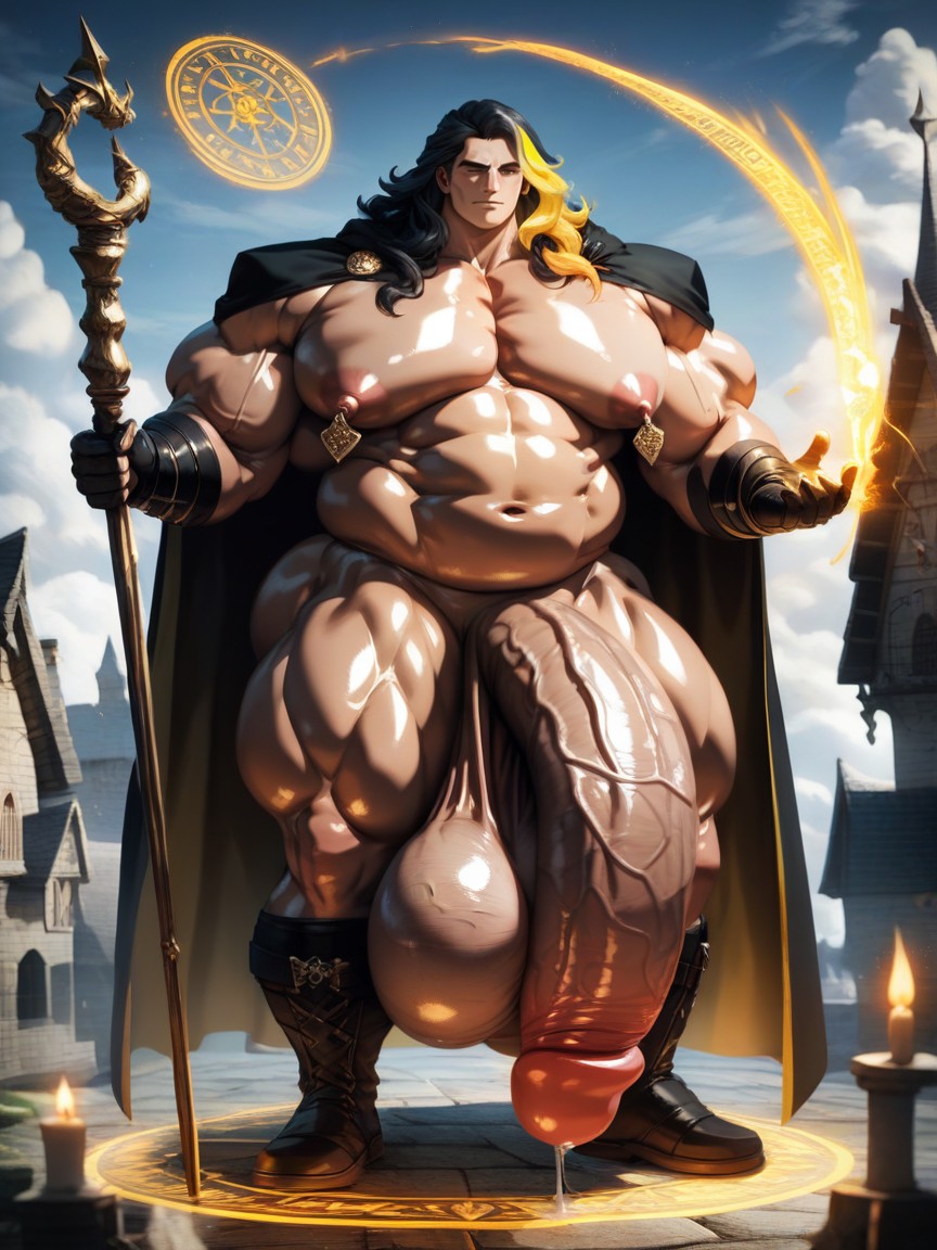 Thick Thighs, European Village, Magic Circle AI Gay Porn