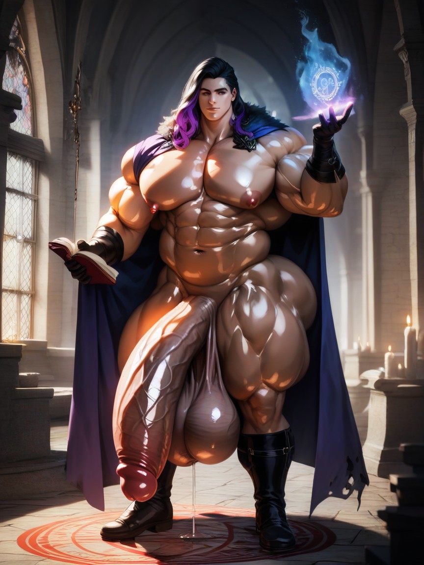 Dark Fantasy Robes, Flaccid, Casting Dark Magic Spell Porno gay IA
