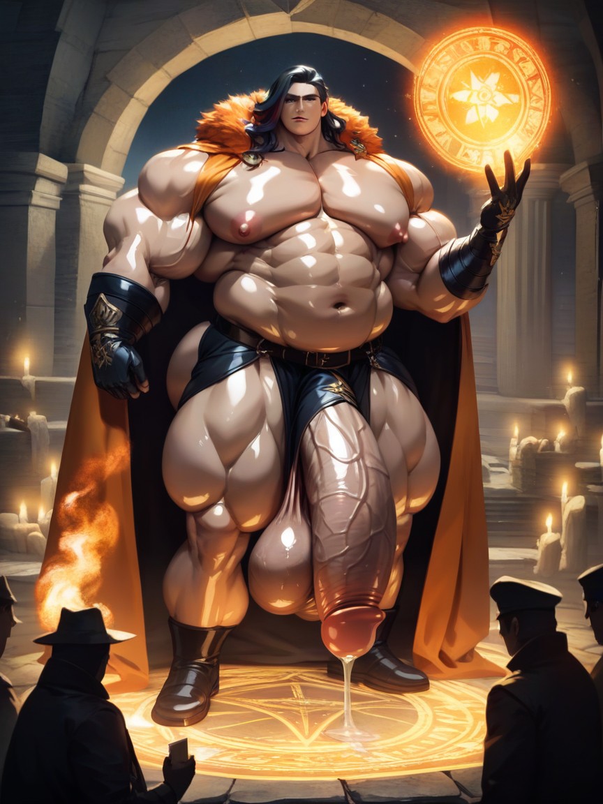Gigantic Bulky Muscles, Flaccid, Thick AI Gay Porn