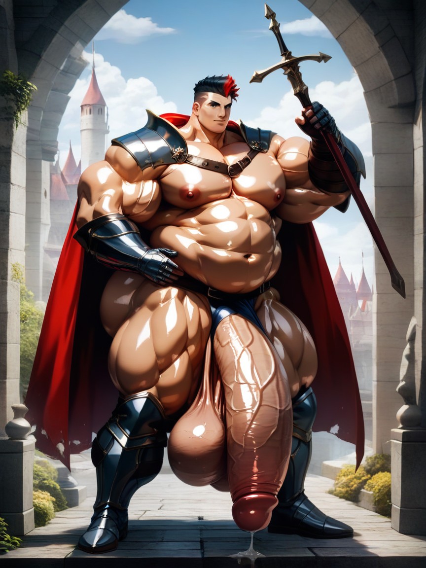 Red Cape, 18+, Impossibly Long Hyper Penis AI Gay Porn
