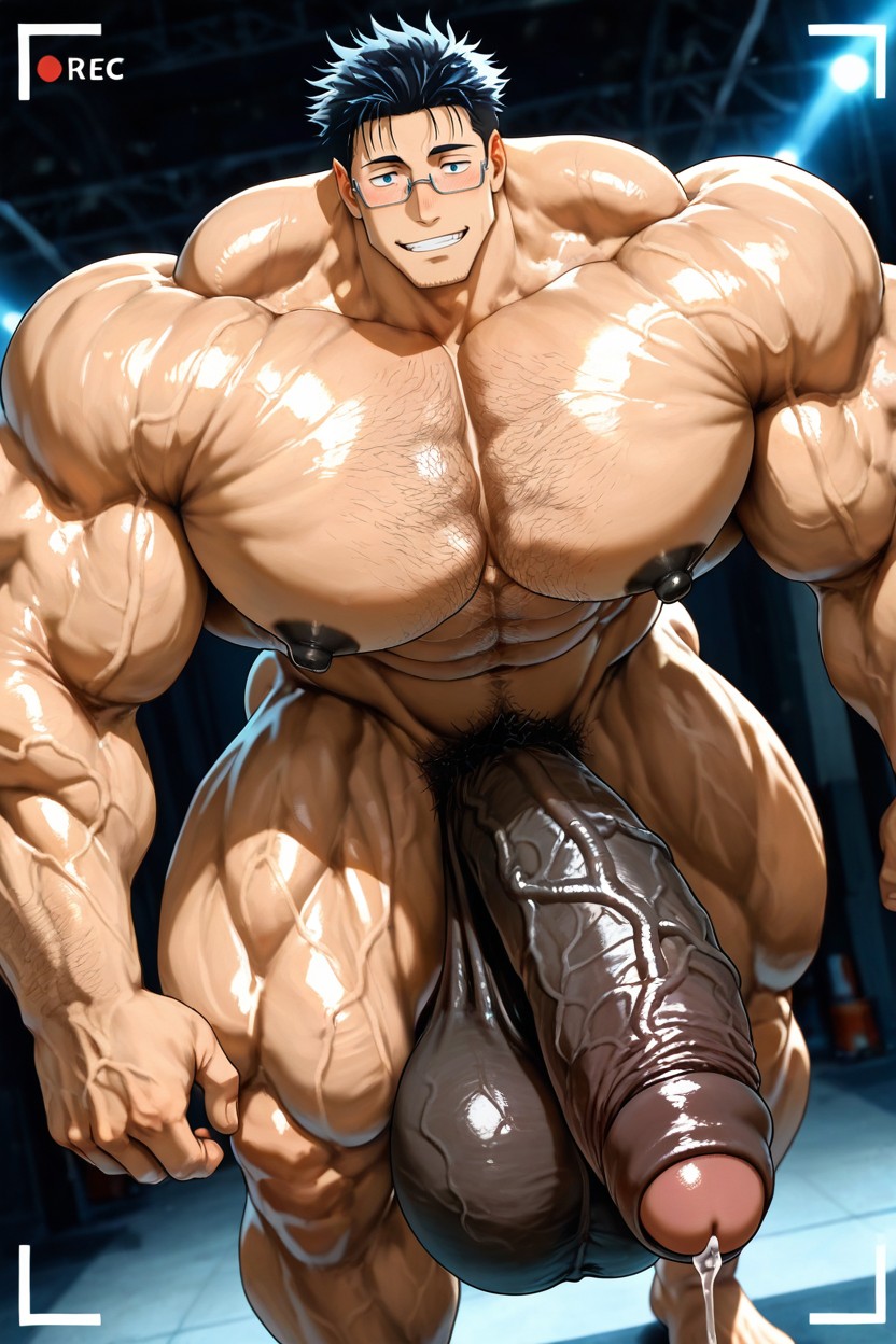 Hyper Vasculer Skin, Masculine, Dark Brown Skin AI Gay Porn