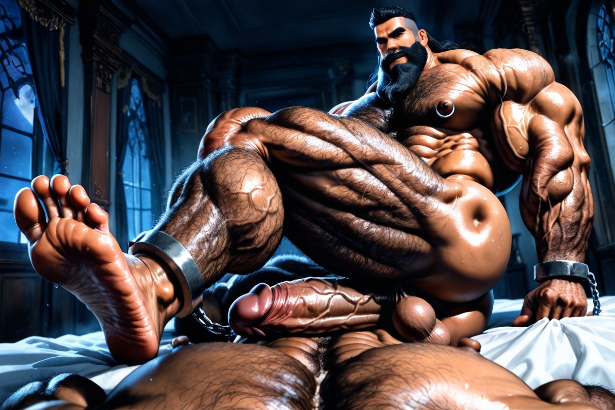 Full Body, One Leg Bent, Gloomy Atmosphere AI Gay Porn