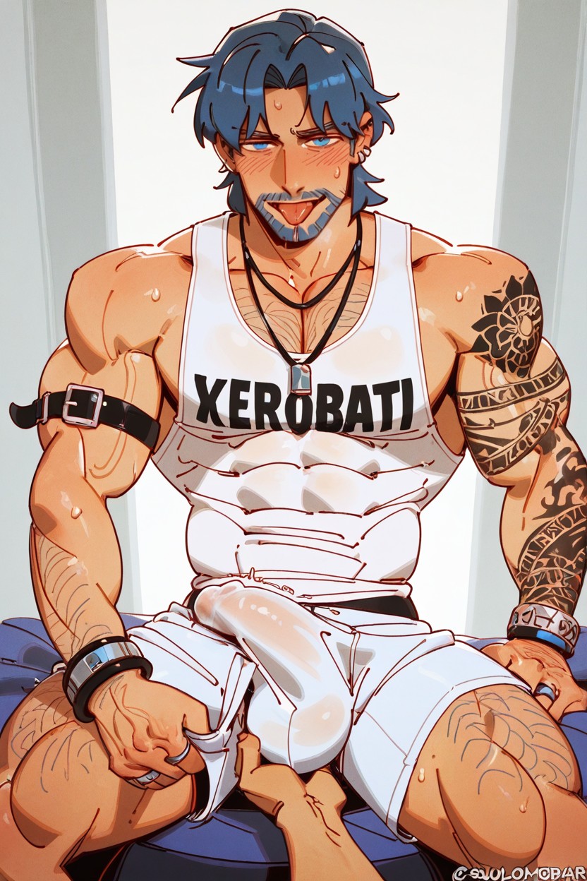 Digital Variant Art, High Details Glossy Art, Finger Rings Pulling Down Boxers Porno gay IA