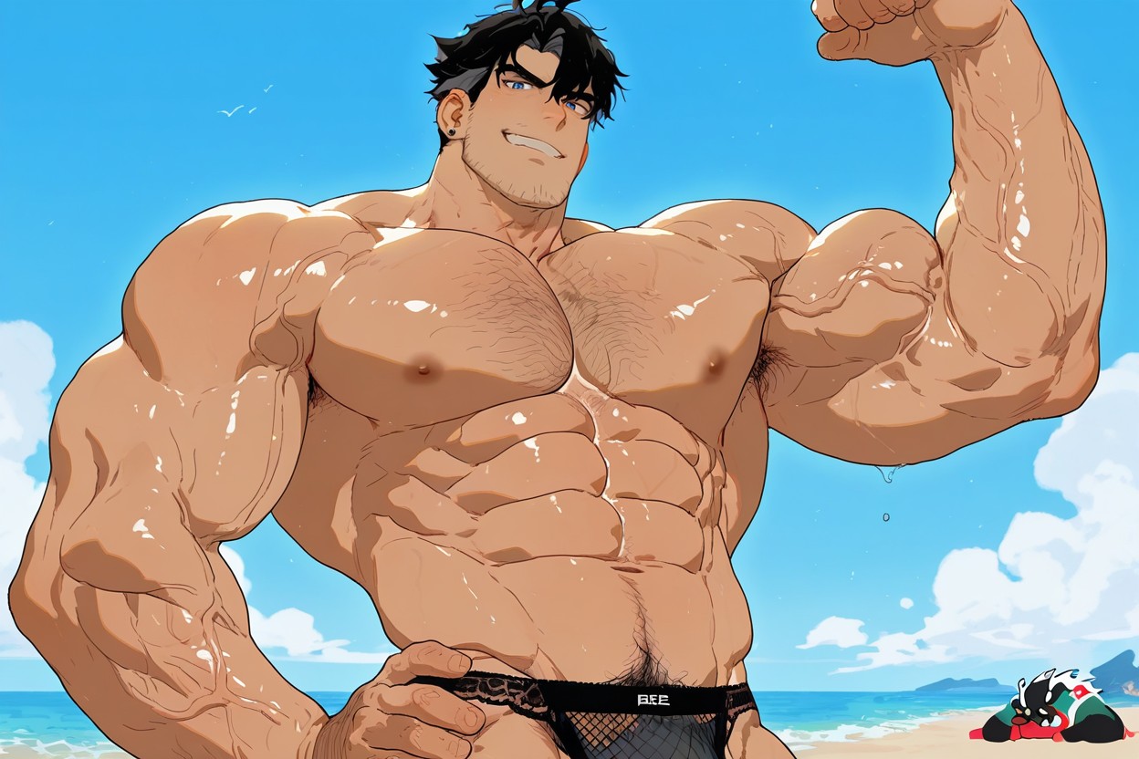 Calzoncillos, Huge Jow, Músculos Sobredimensionados Porno gay IA