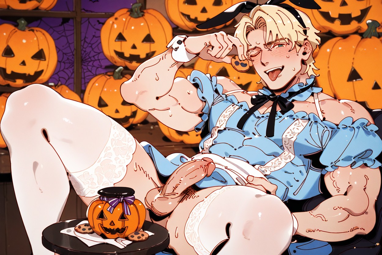 Half Closed Eyes, Open Mouth, Digital Variant Art AI Gay Porn