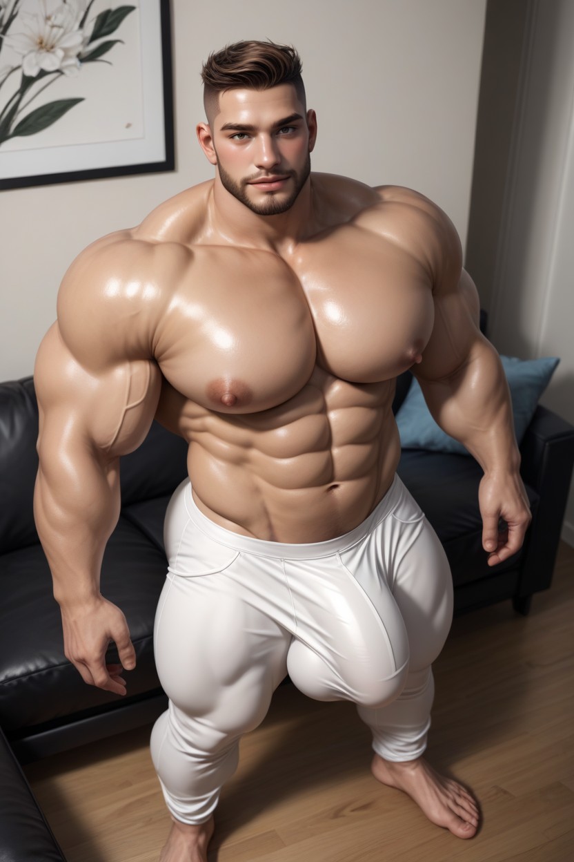 Pecs Out, Big Massive Pecs, Hyper Long Massive Bulge AI Gay Porn