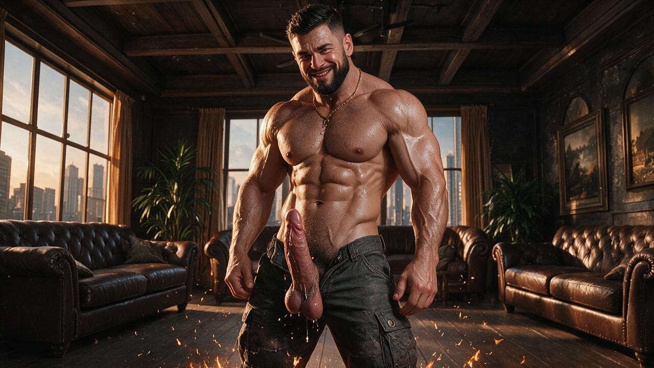 Masturbating, Horny Dominant Look, Buena Nota AI Gay Porn