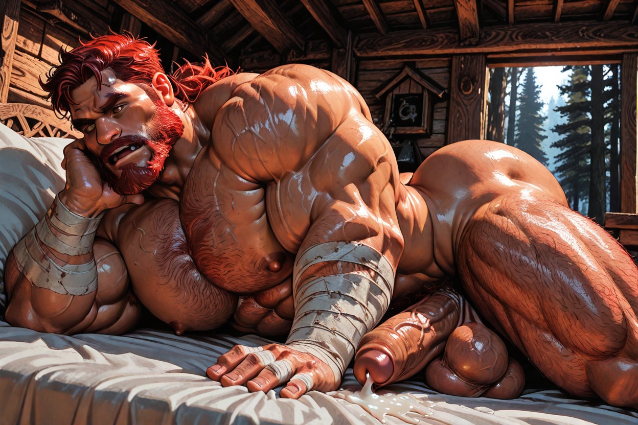Heavy Breathing, Brown Eyes, Ginger Hair AI Gay Porn