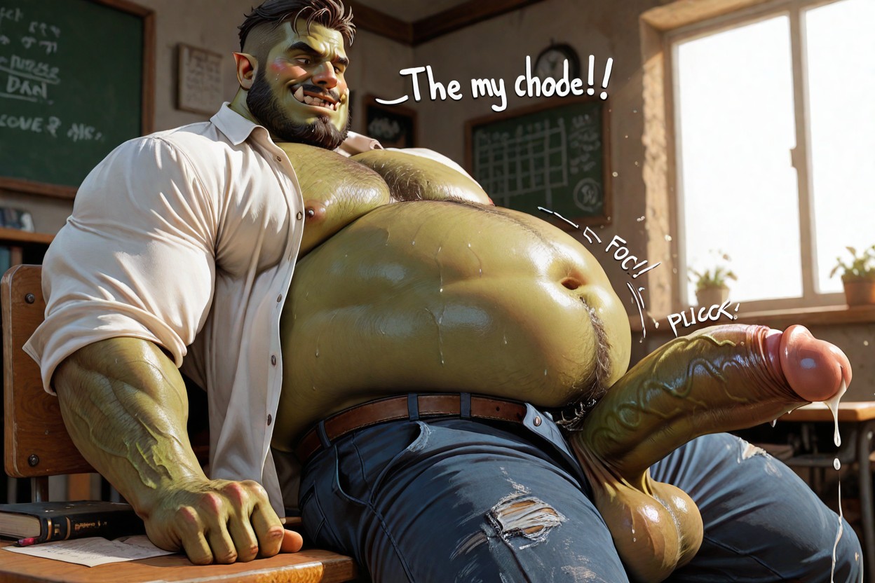 Large Cock, Giant Nipples, Teacher Gets Boner AI Gay Porn